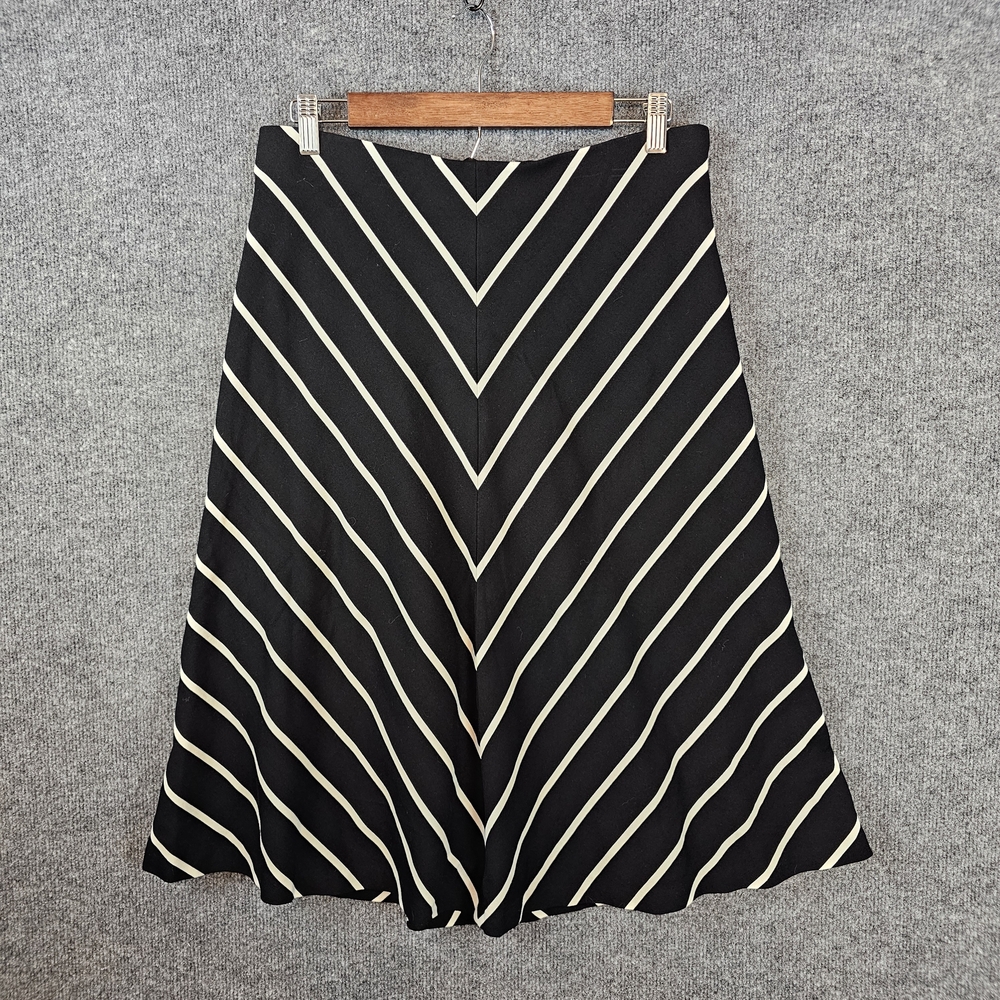 ✨ WHBM Chevron Striped A-Line Ponte Midi Skirt — Classic & Flattering! ✨